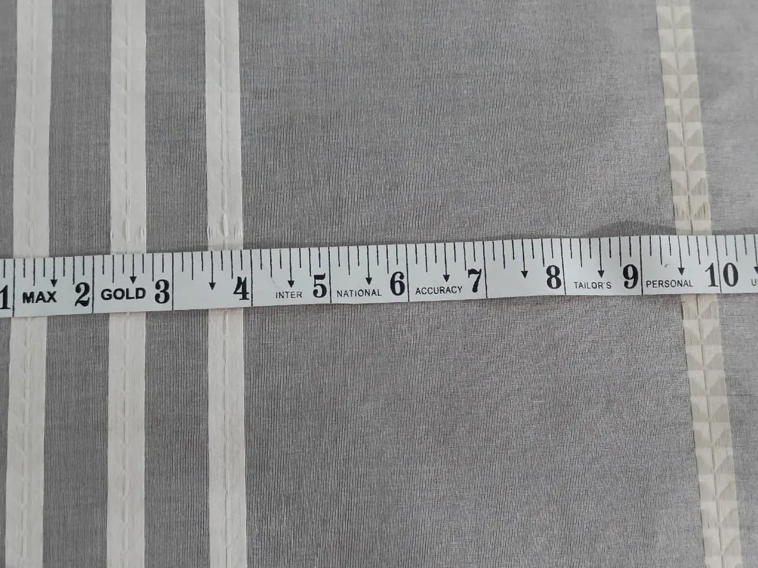 100% silk organza jacquard stripes fabric 54"