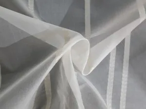100% silk organza jacquard stripes fabric 54"