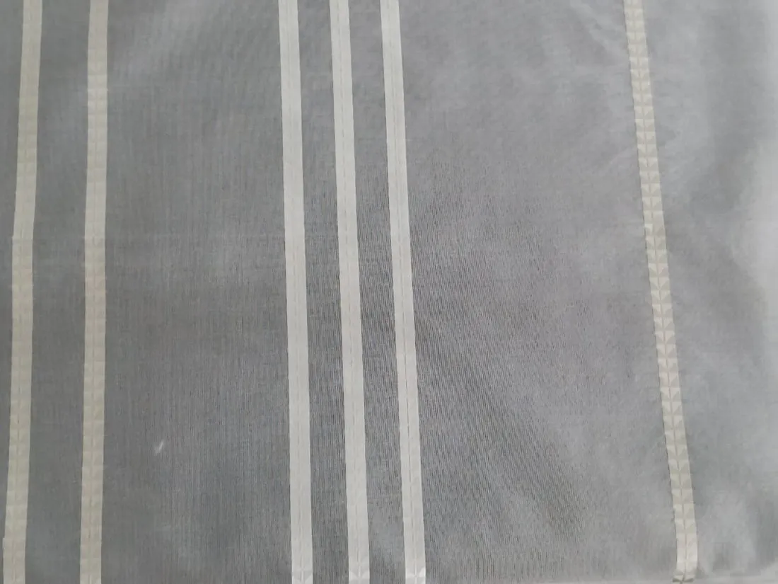 100% silk organza jacquard stripes fabric 54"