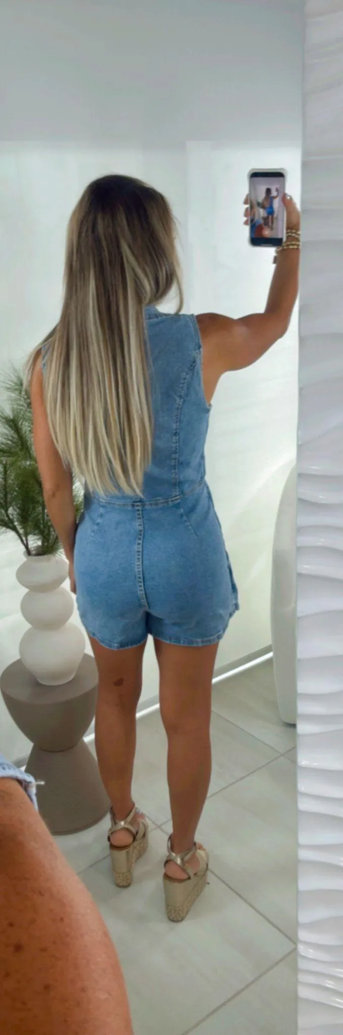 2310 Stretch denim romper