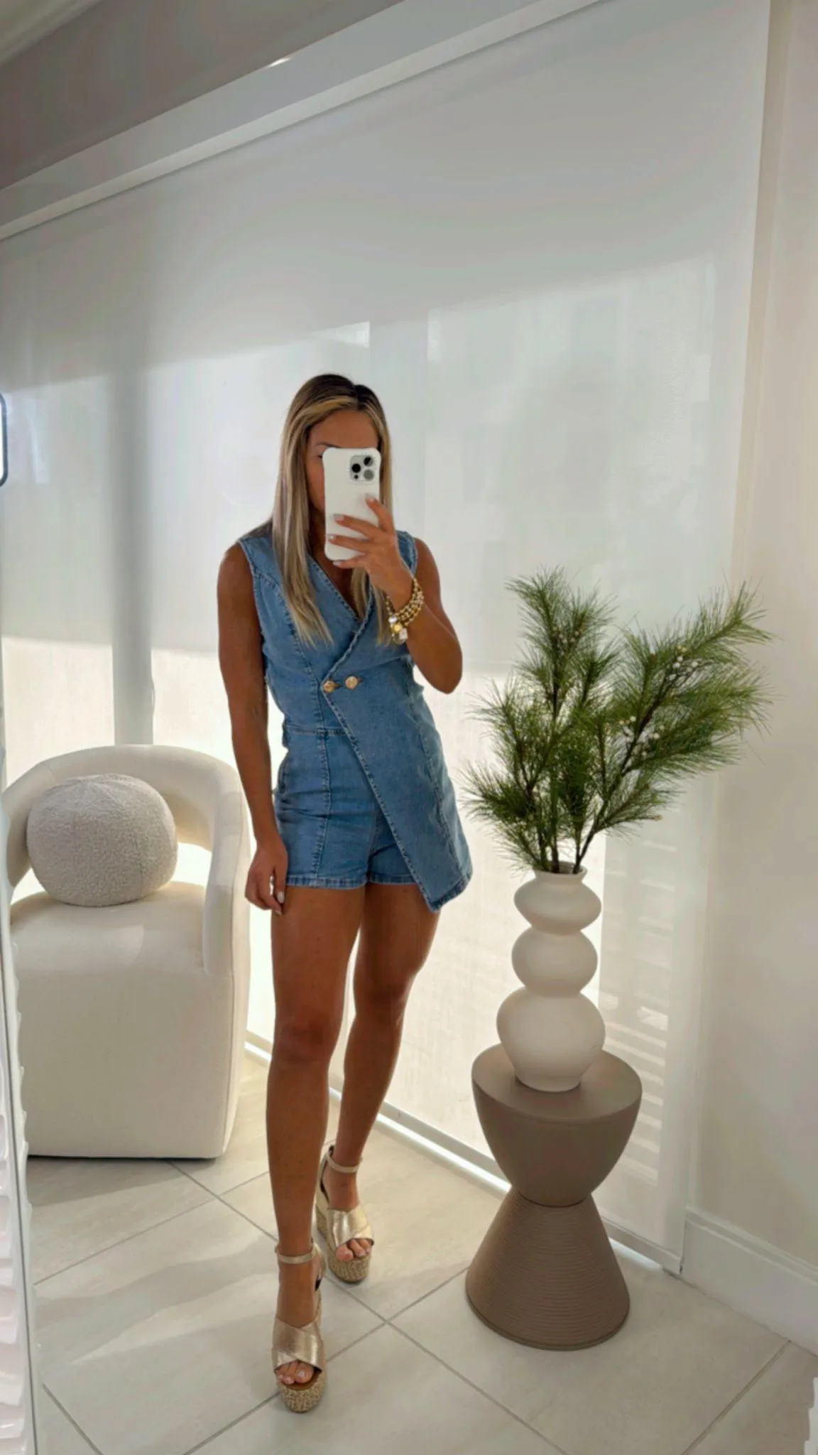 2310 Stretch denim romper