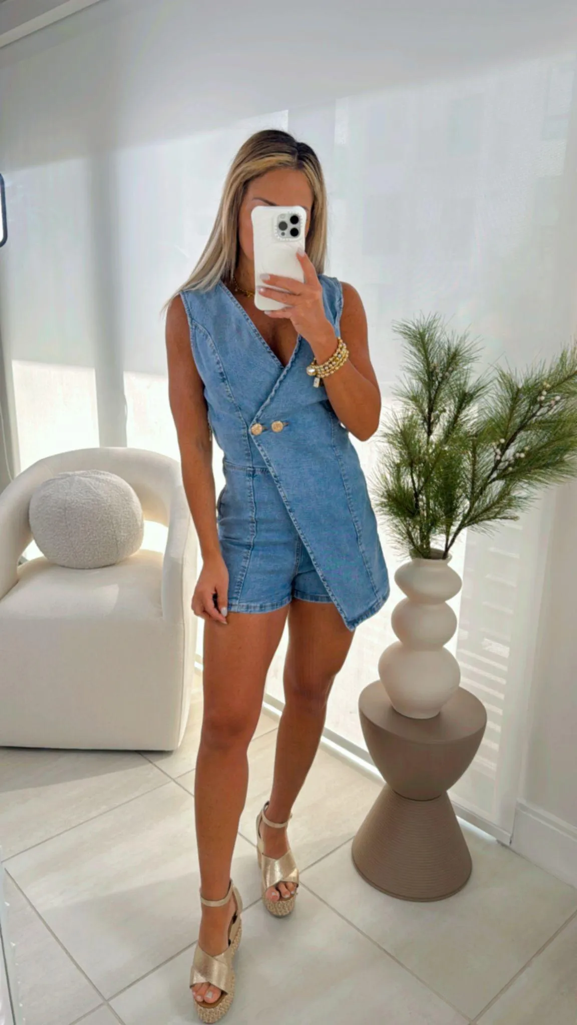 2310 Stretch denim romper