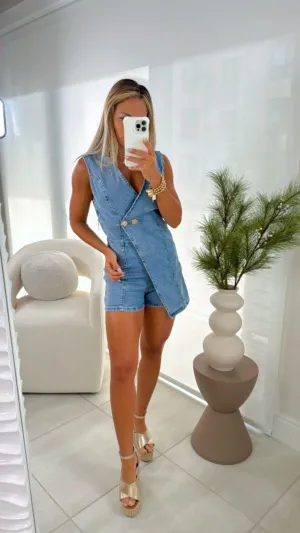 2310 Stretch denim romper