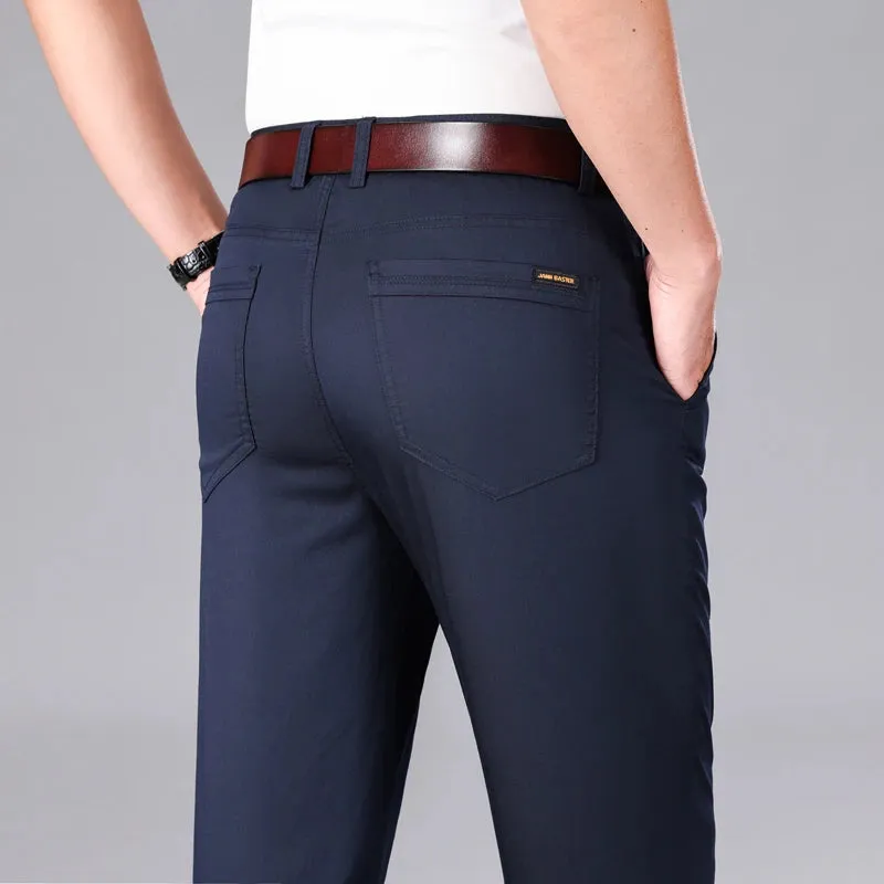 2Men's Business Thin Straight Casual Pants Classic Style