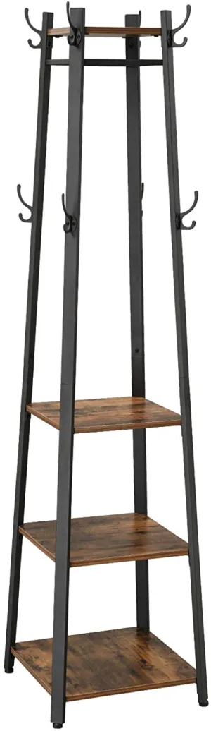 3 Shelf Coat Rack With Hanging Hooks