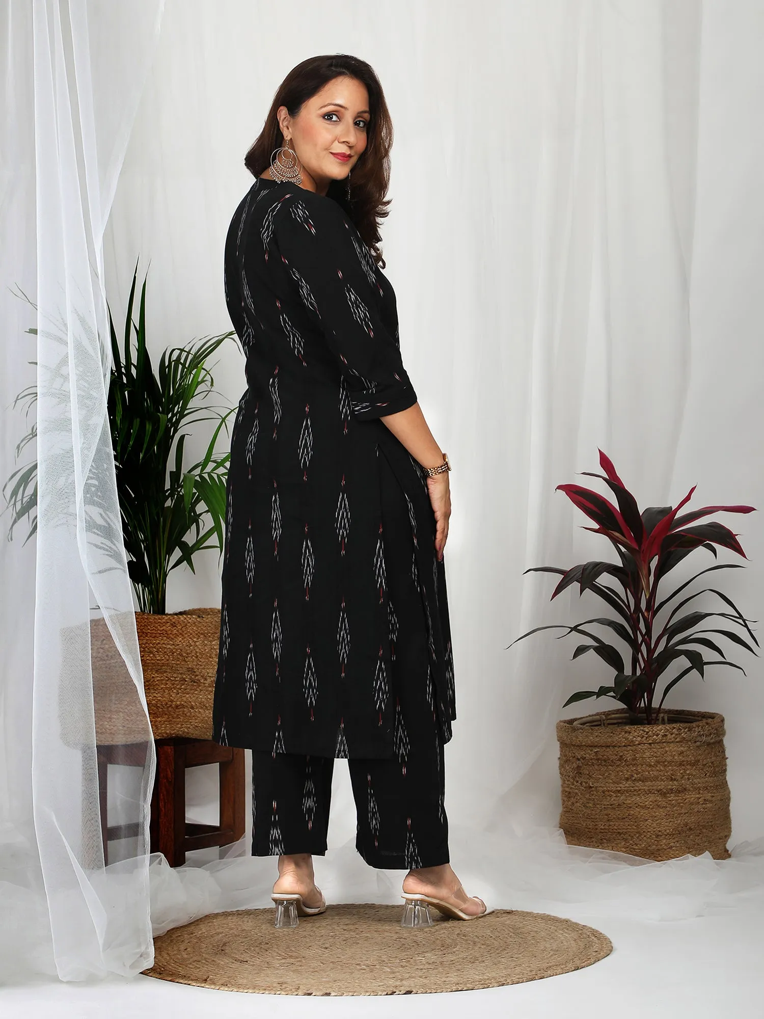 Aarohi Black Ikkat Cotton Co-ord