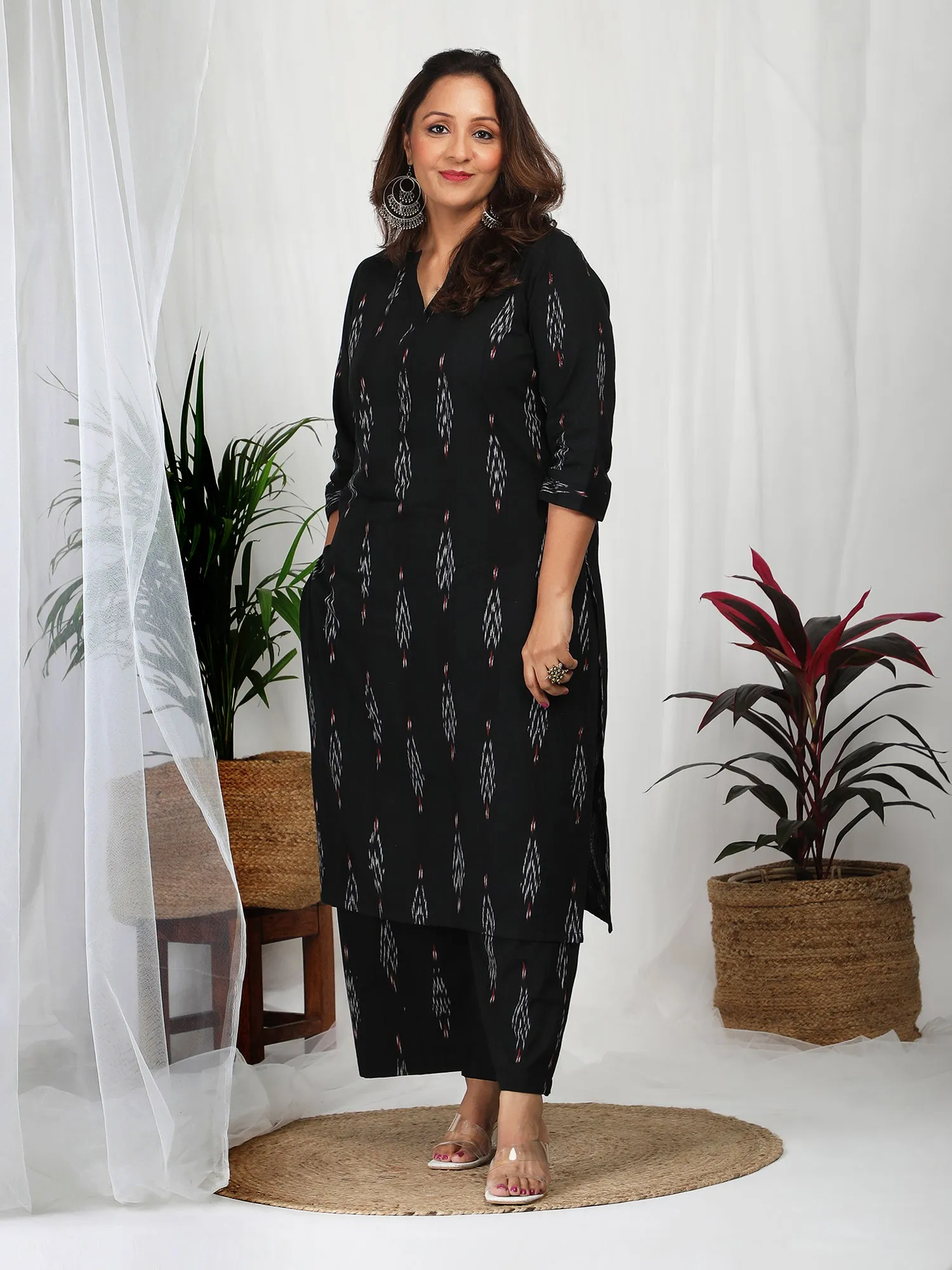 Aarohi Black Ikkat Cotton Co-ord