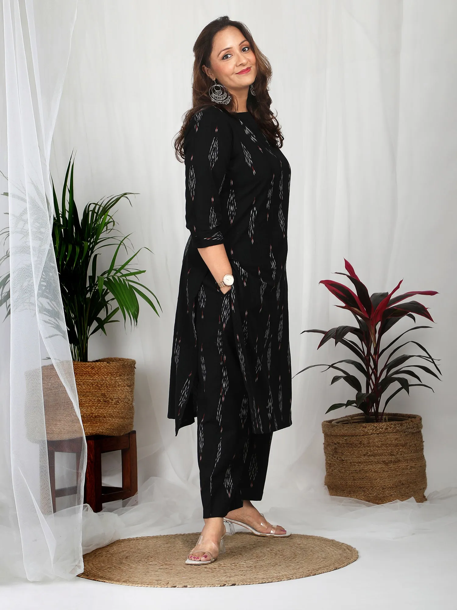 Aarohi Black Ikkat Cotton Co-ord