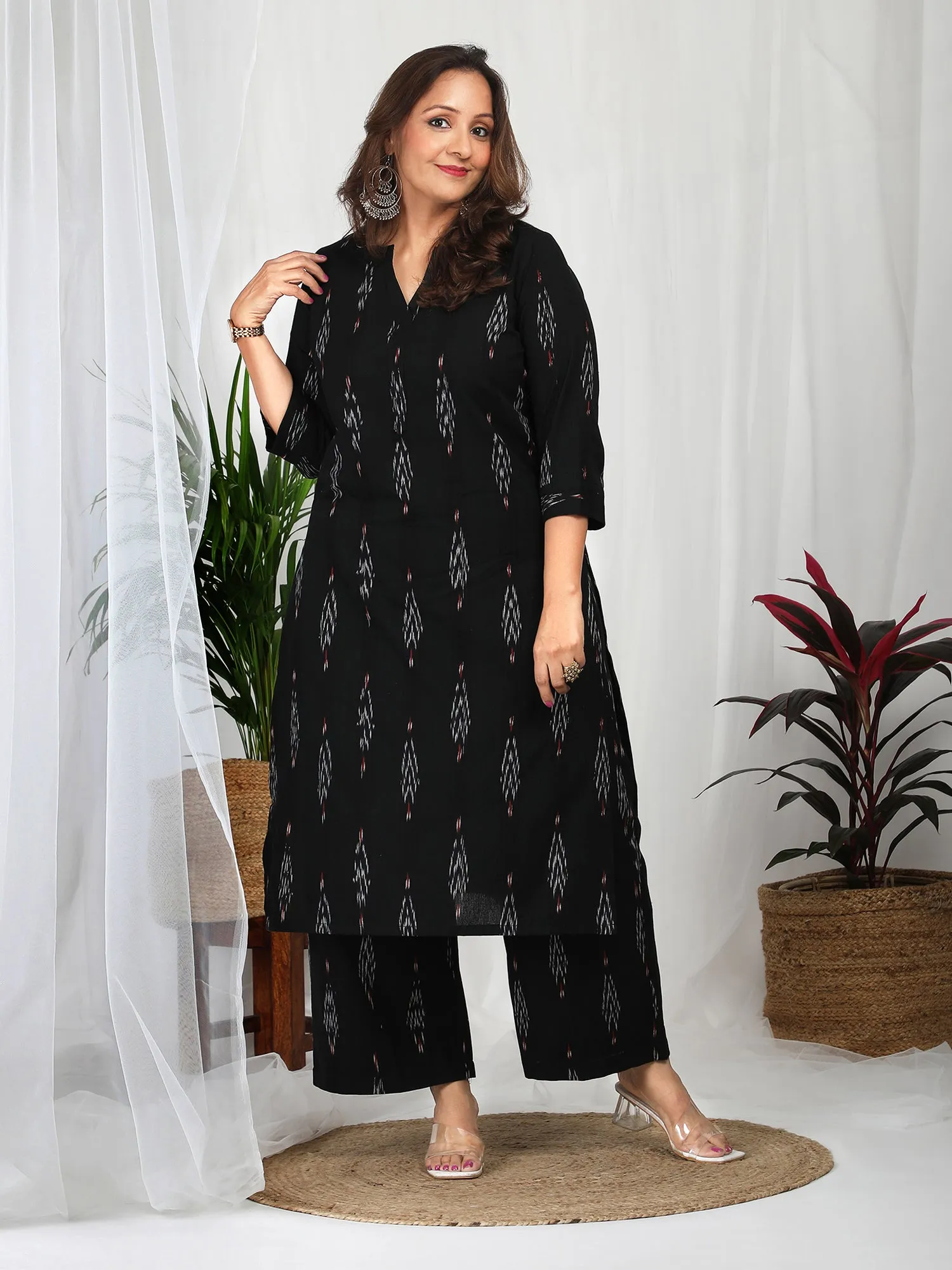 Aarohi Black Ikkat Cotton Co-ord