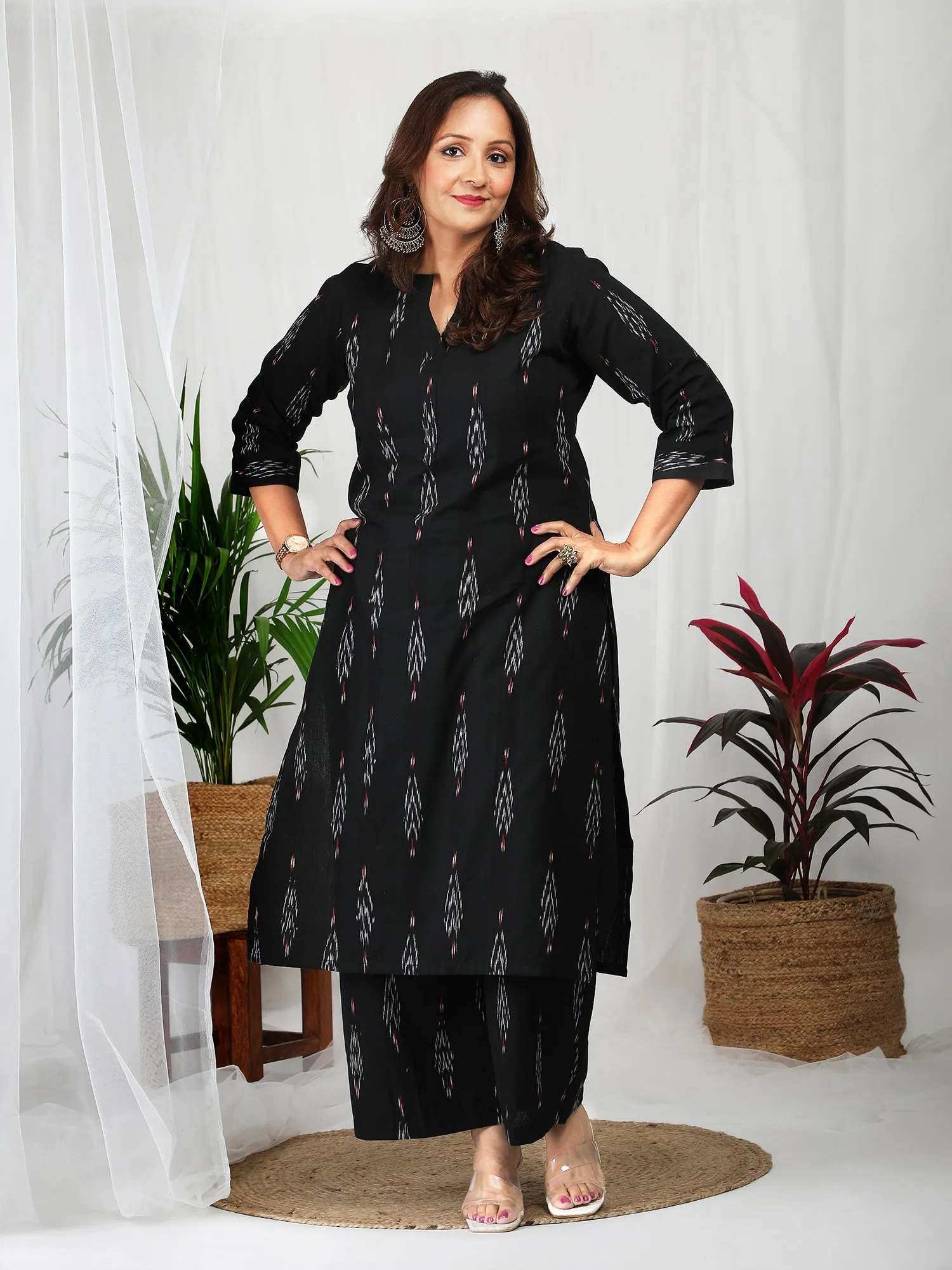 Aarohi Black Ikkat Cotton Co-ord