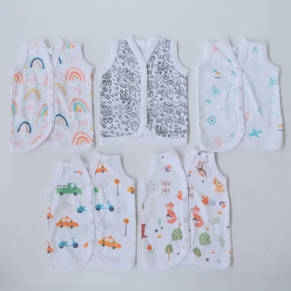 All Colours - Doodle Baby Vests (Set of 5)