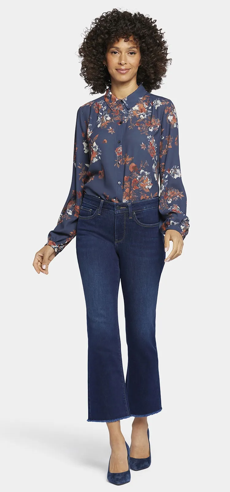 Barbara Bootcut Ankle Jeans Indigo Blue Premium Denim | Northbridge