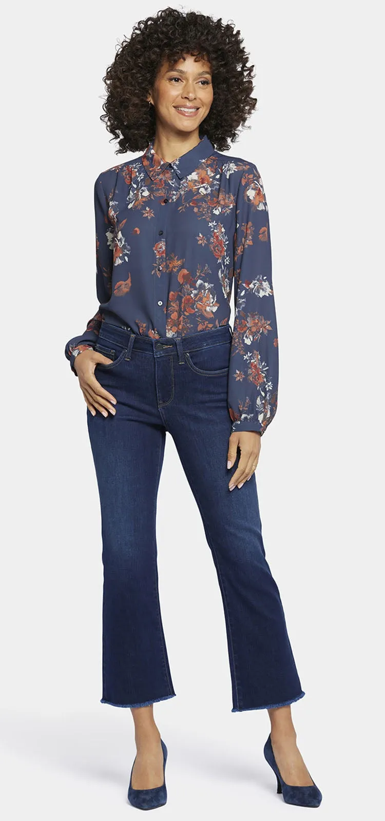 Barbara Bootcut Ankle Jeans Indigo Blue Premium Denim | Northbridge
