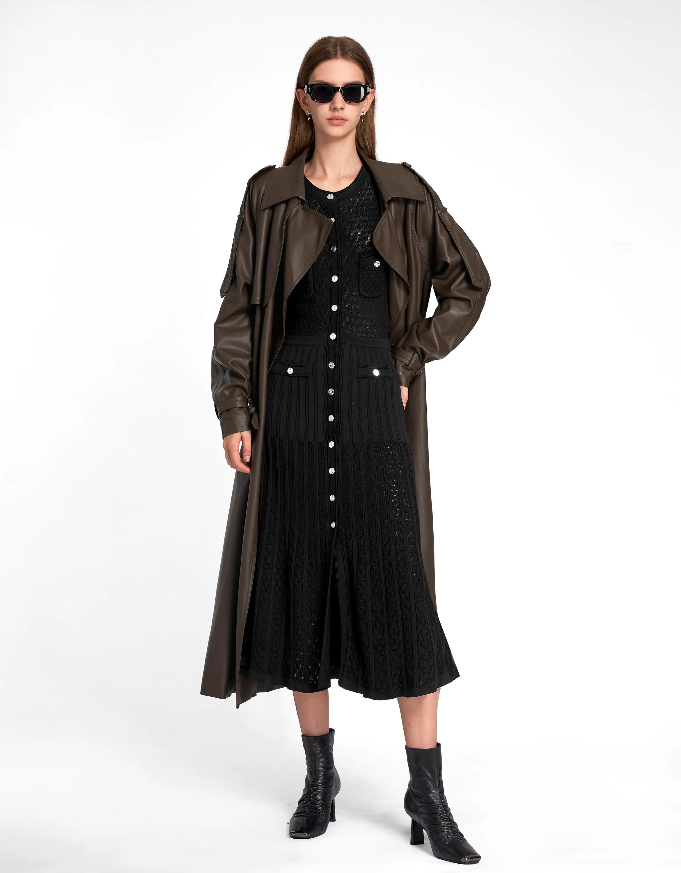 Button Up Textured Dress