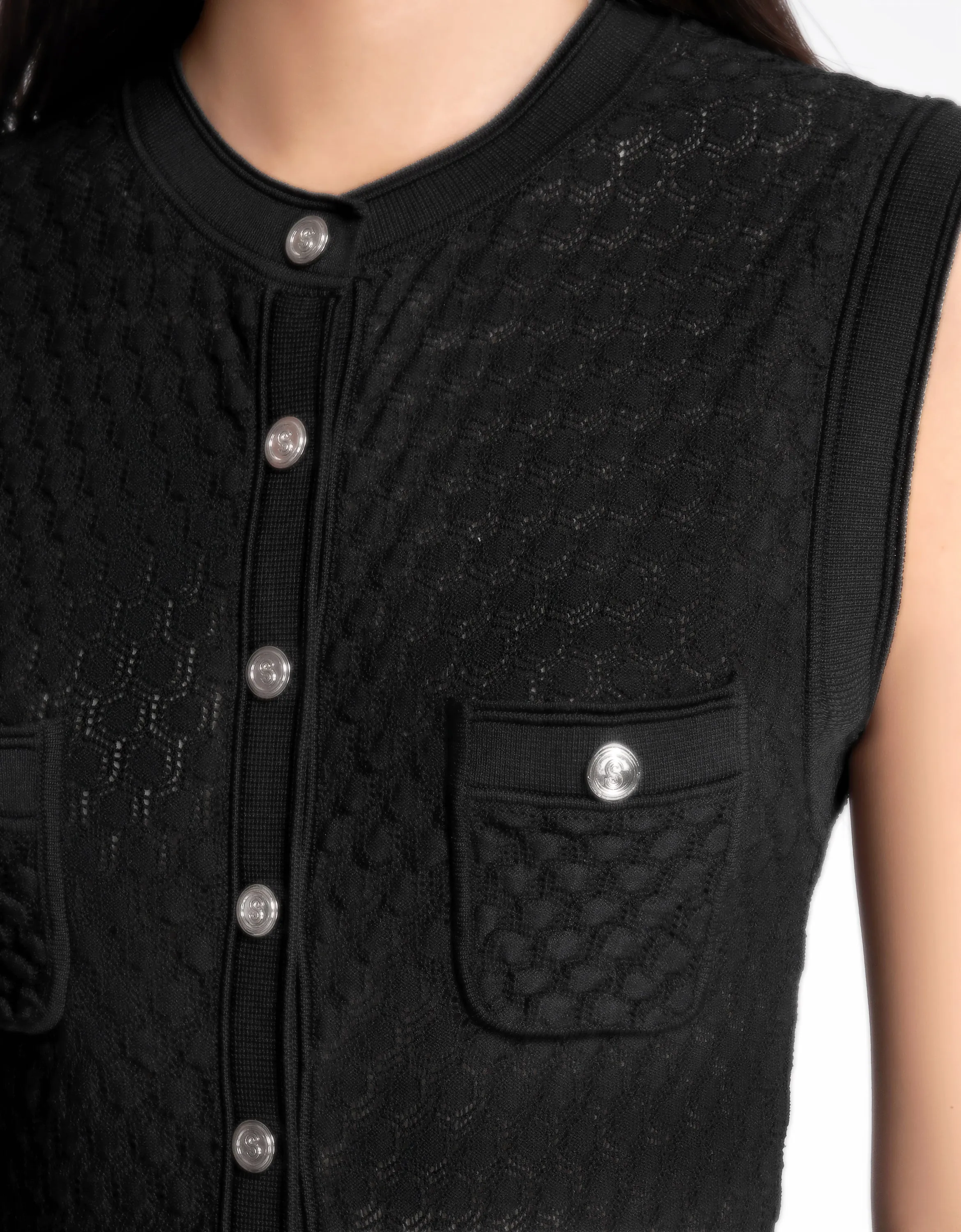 Button Up Textured Dress
