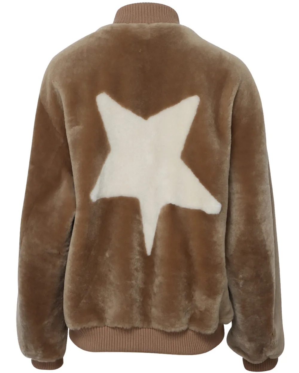 Cappuccino Lilly Star Shearling Bomber