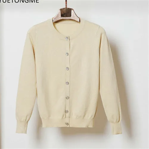 Cardigan Casual Long Sleeve Button
