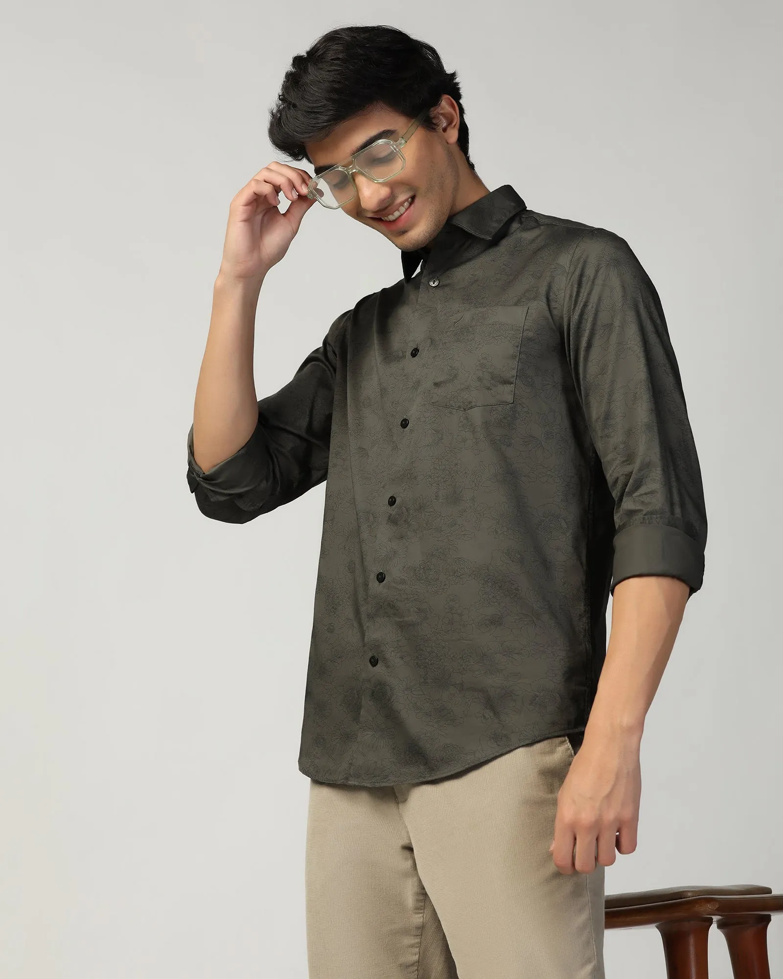 Casual Green Printed Shirt - Lara