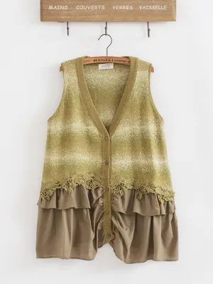 Casual Women Patchwork Sleeveless Waistcoats