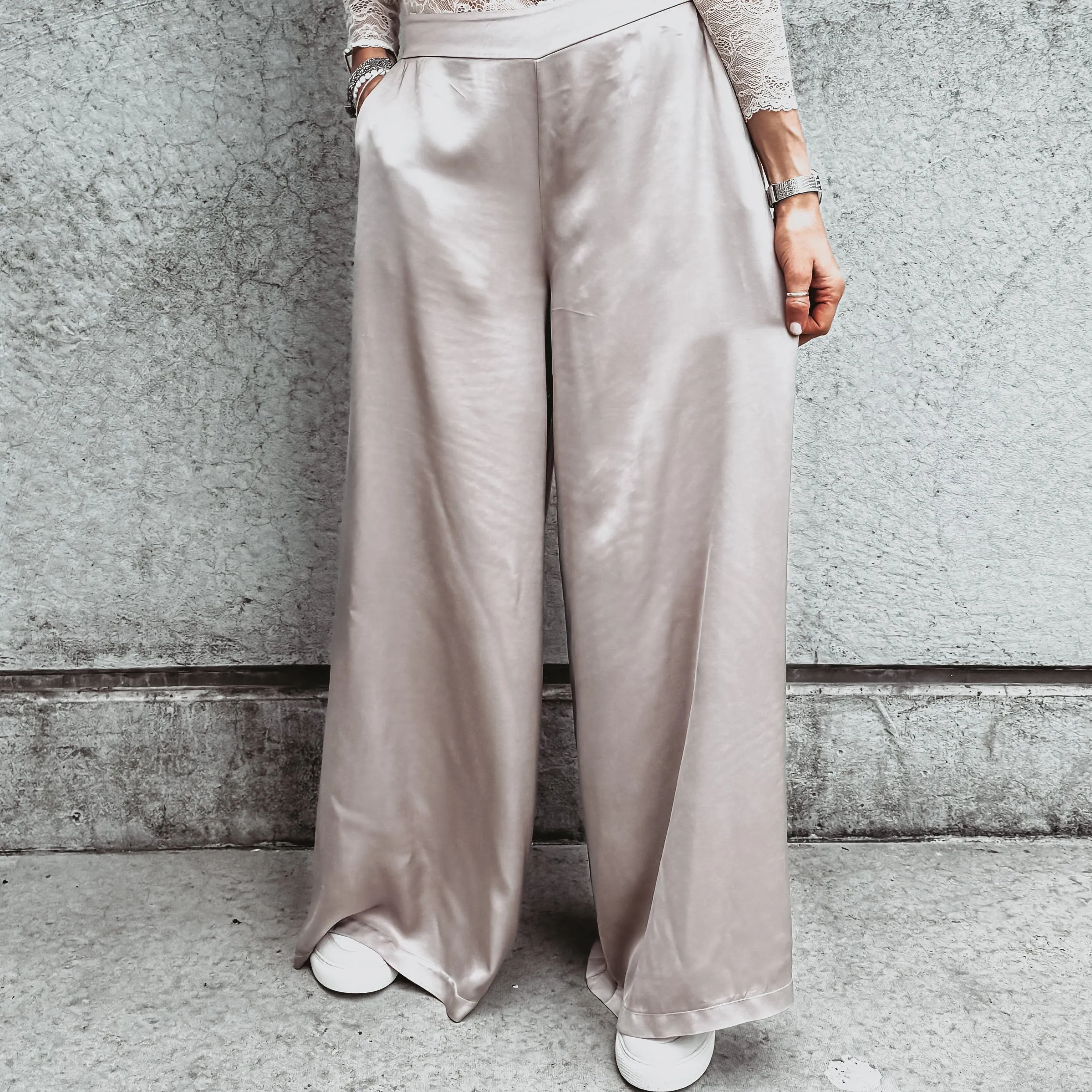 Champagne Silver Radana palazzo pants