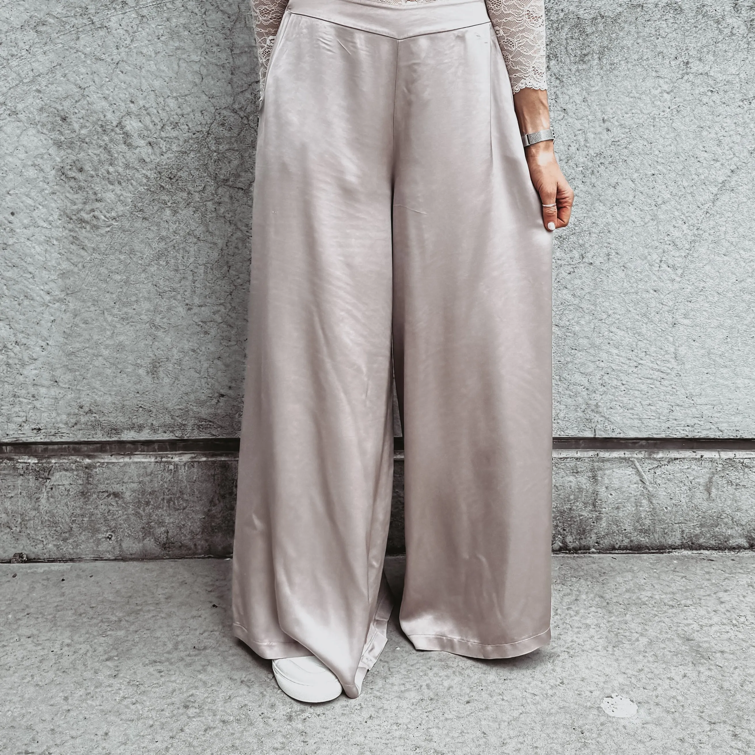 Champagne Silver Radana palazzo pants