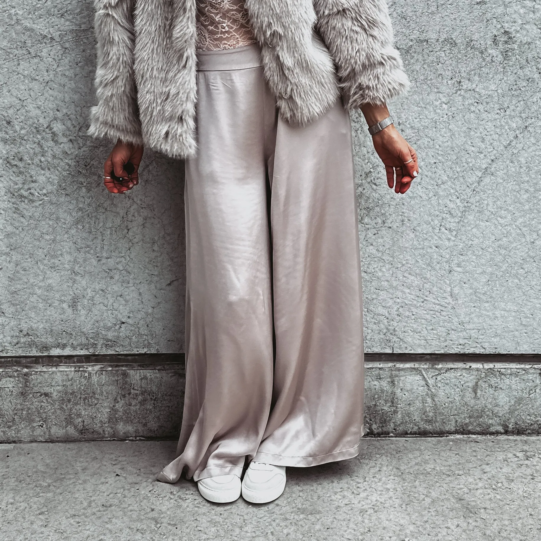 Champagne Silver Radana palazzo pants