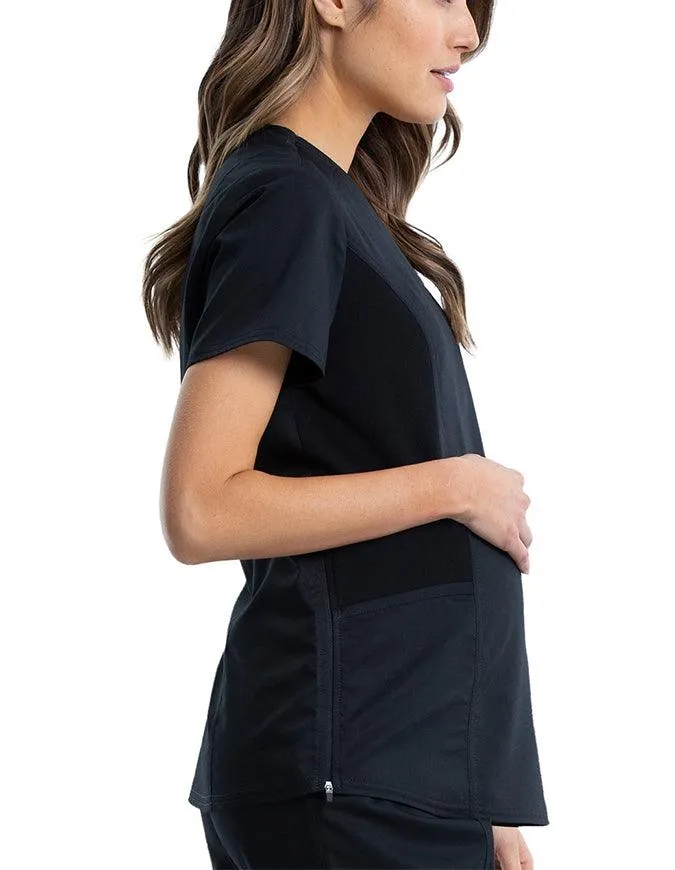 Cherokee Workwear Revolution Women's Maternity Mock Wrap Top