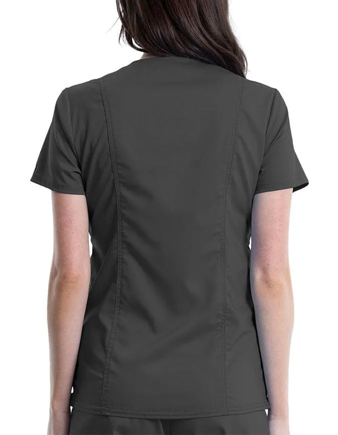Cherokee Workwear Revolution Women's Maternity Mock Wrap Top