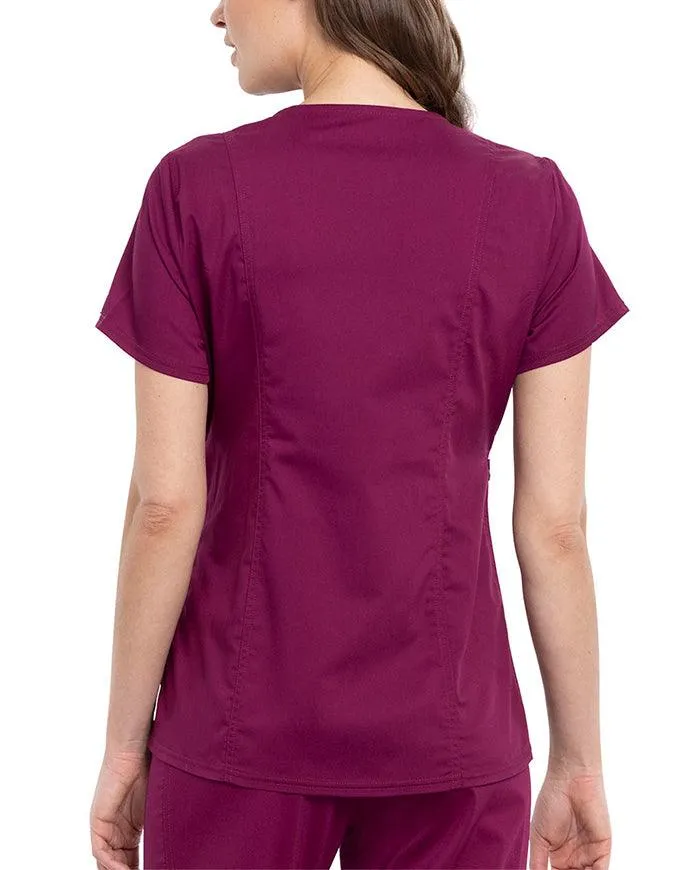 Cherokee Workwear Revolution Women's Maternity Mock Wrap Top