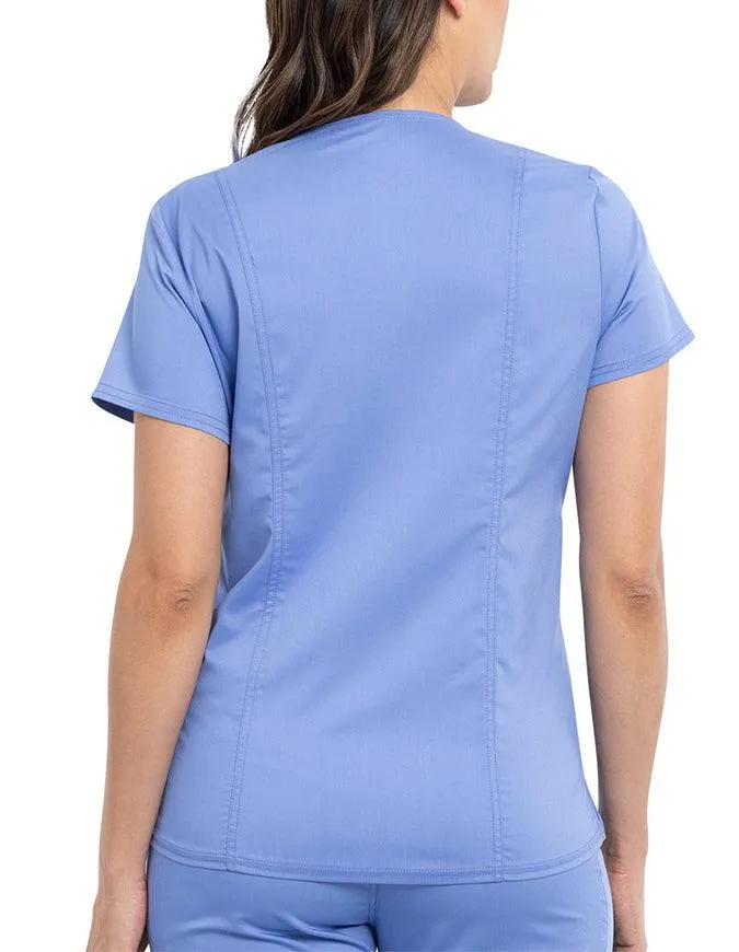 Cherokee Workwear Revolution Women's Maternity Mock Wrap Top