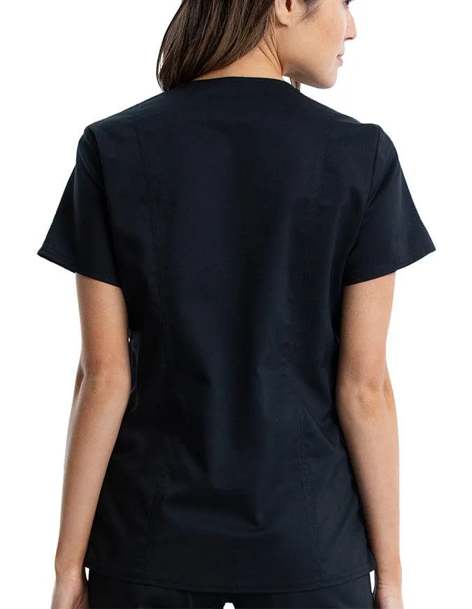 Cherokee Workwear Revolution Women's Maternity Mock Wrap Top