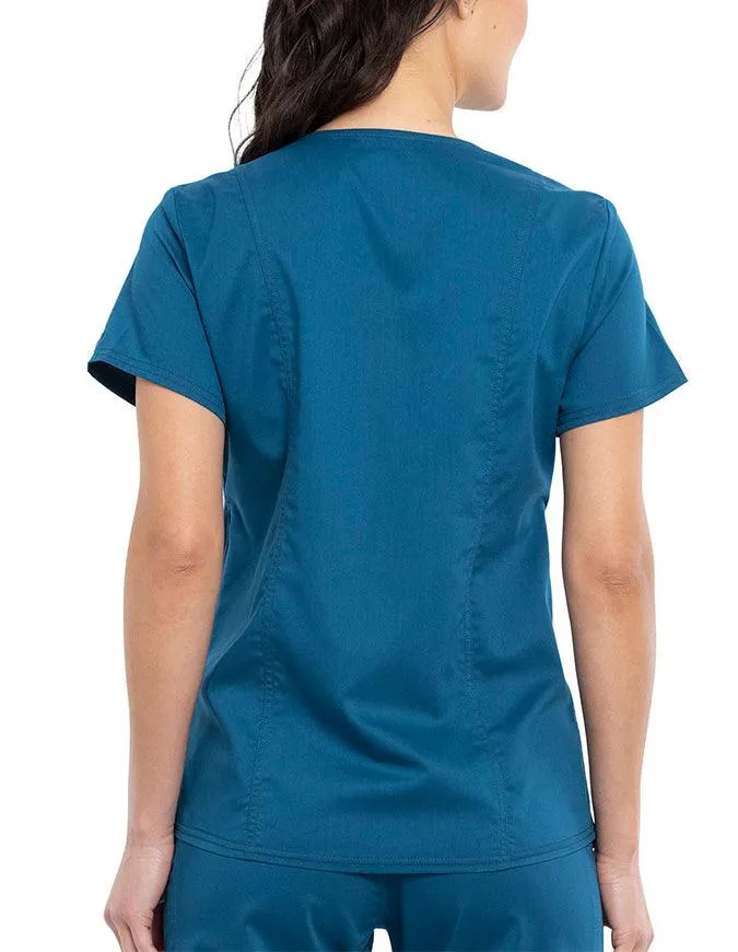 Cherokee Workwear Revolution Women's Maternity Mock Wrap Top