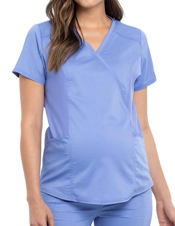 Cherokee Workwear Revolution Women's Maternity Mock Wrap Top