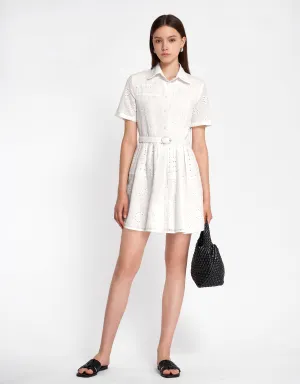 Cutwork Embroidery Belt Dress