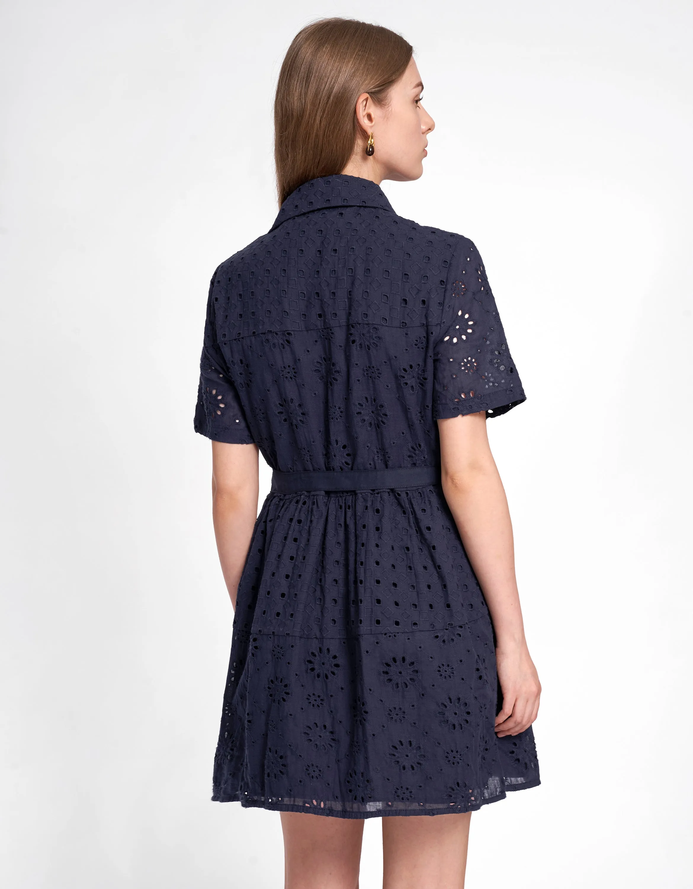 Cutwork Embroidery Belt Dress