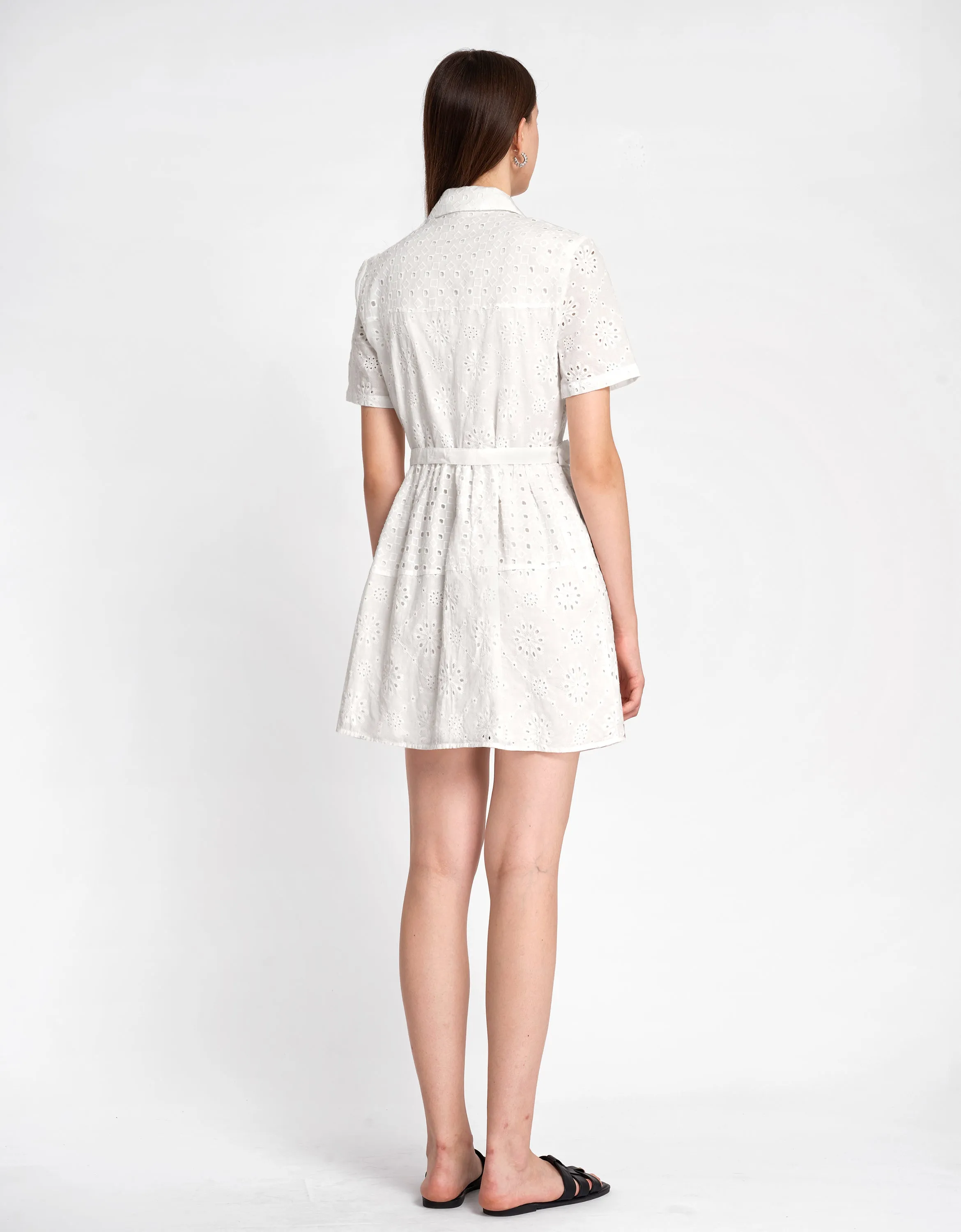 Cutwork Embroidery Belt Dress