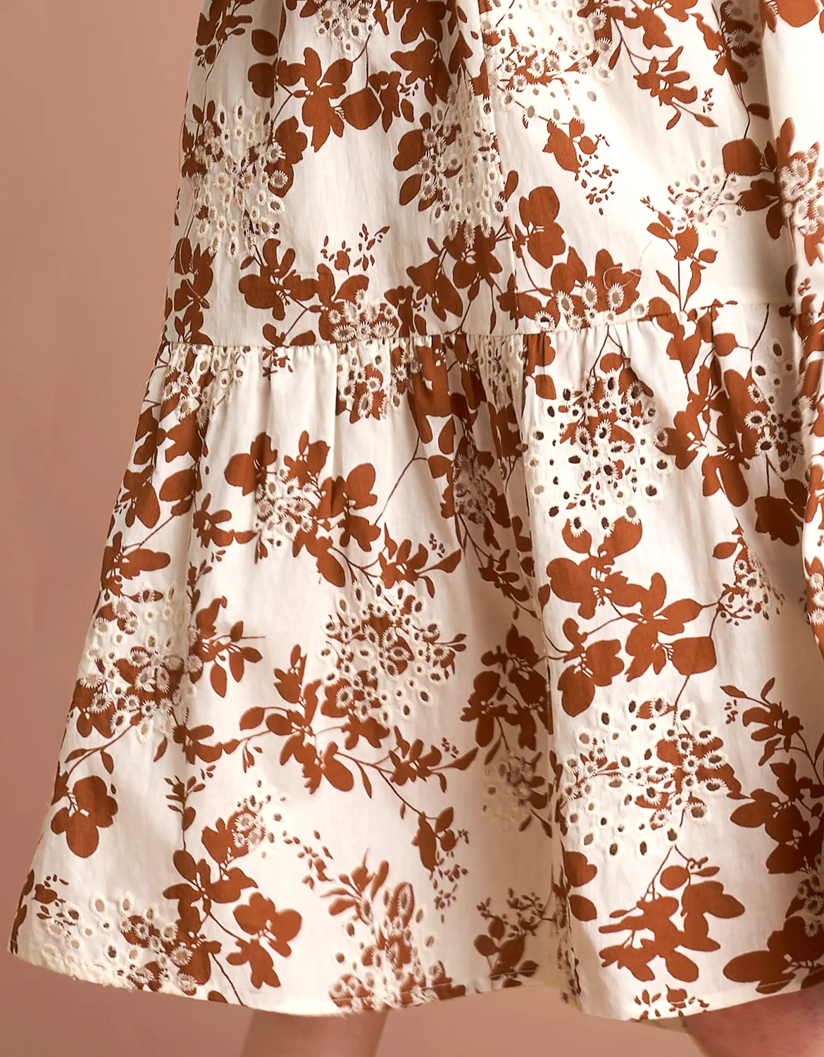 Cutwork Embroidery Tiered Maxi Dress