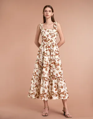 Cutwork Embroidery Tiered Maxi Dress