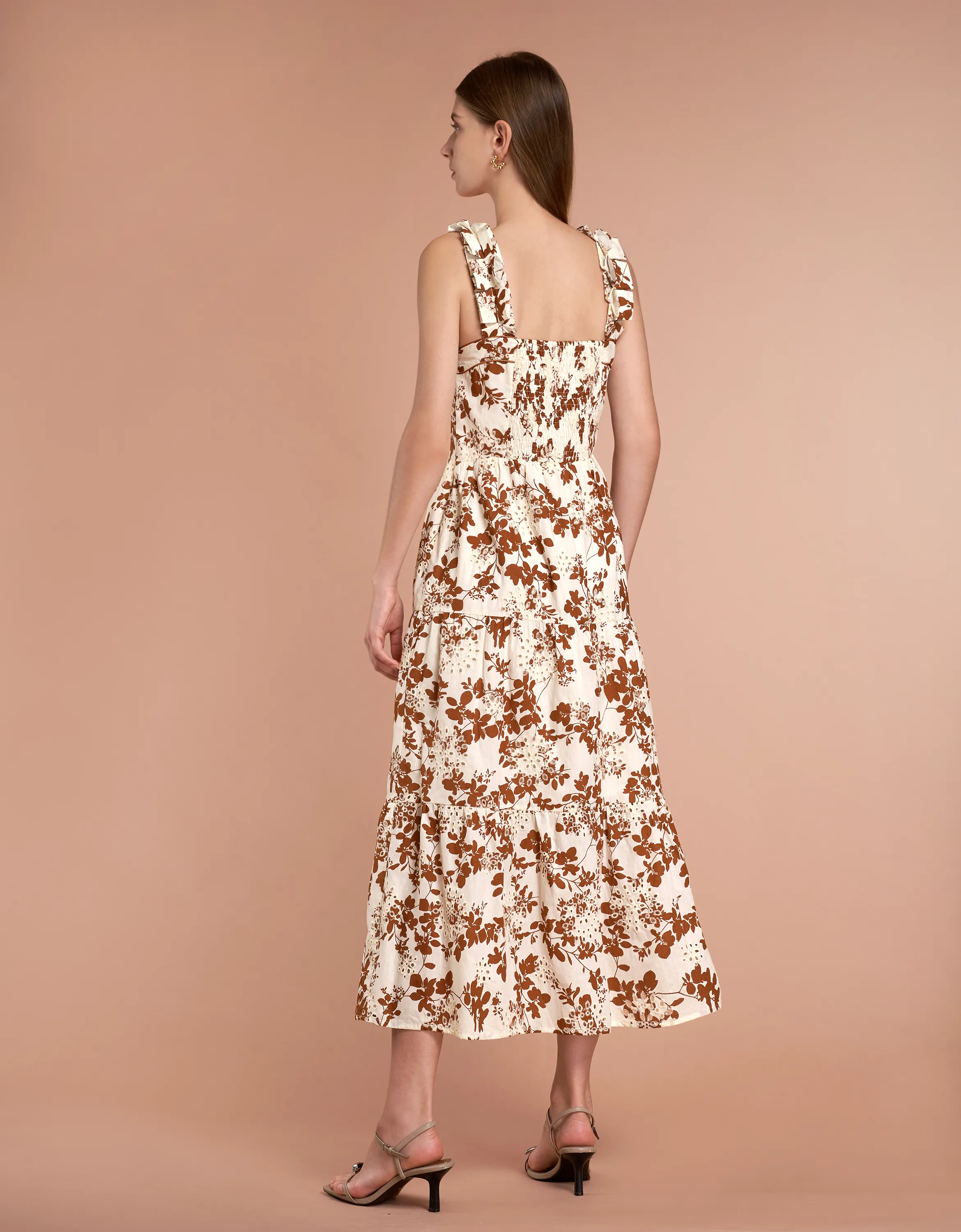 Cutwork Embroidery Tiered Maxi Dress