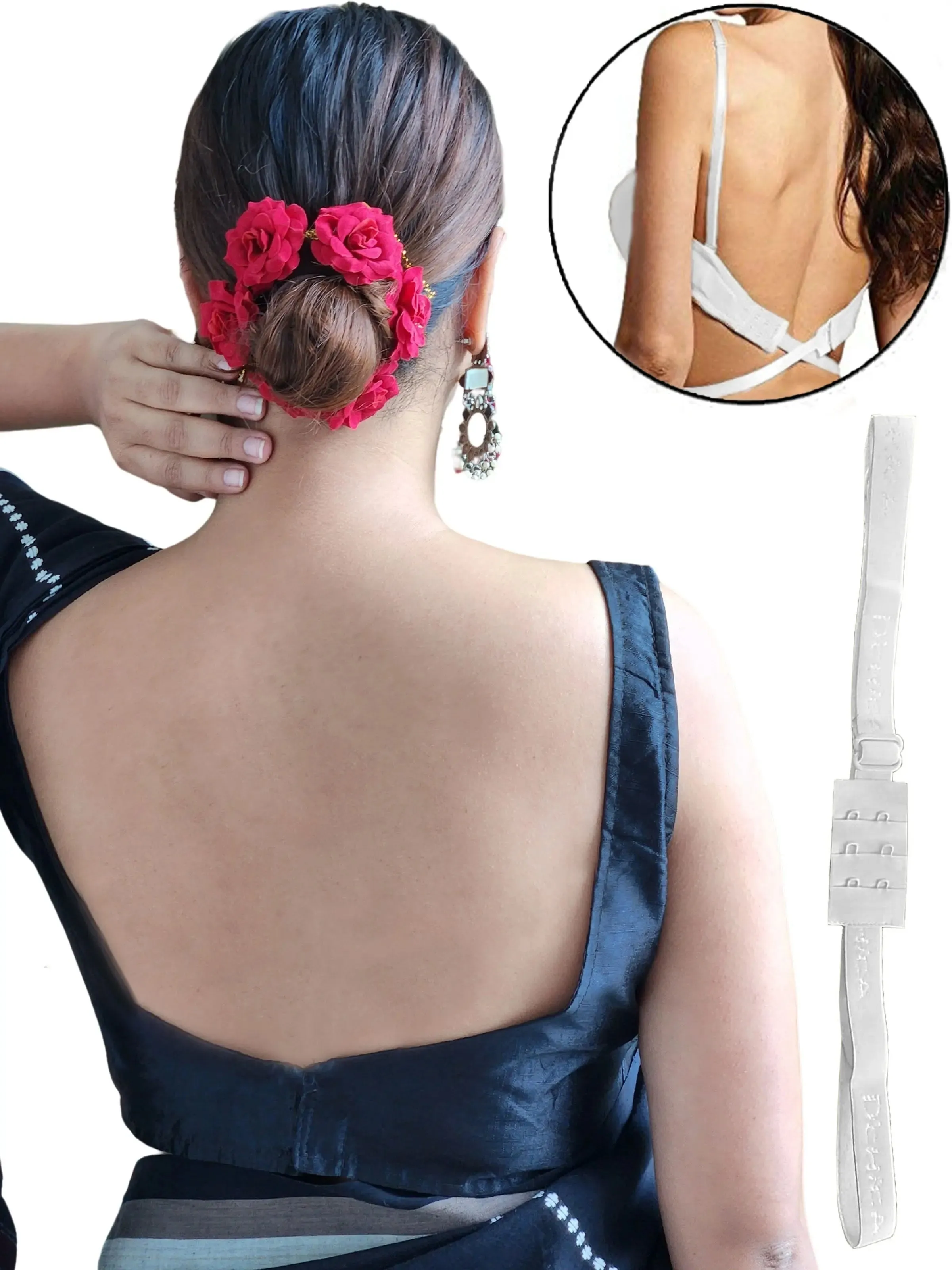 D'chica Cotton Strapless Tube Bra for Women | Bandeau Bra with Removable Pads | White Tube Top with Adjustable Straps & Low Back Bra Converter - Pack of 2