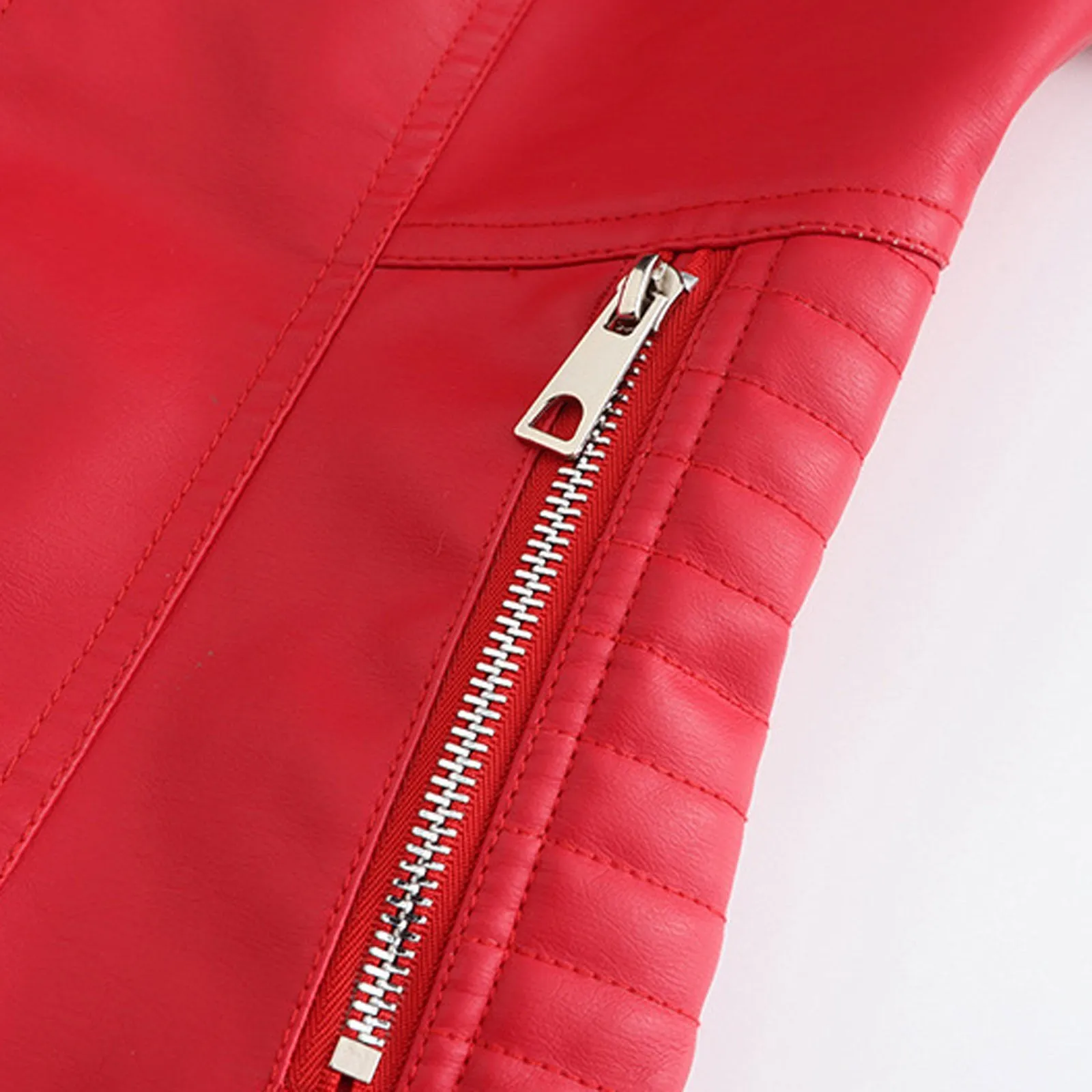 Decant Women Red Hooded Leather Jacket By TJS