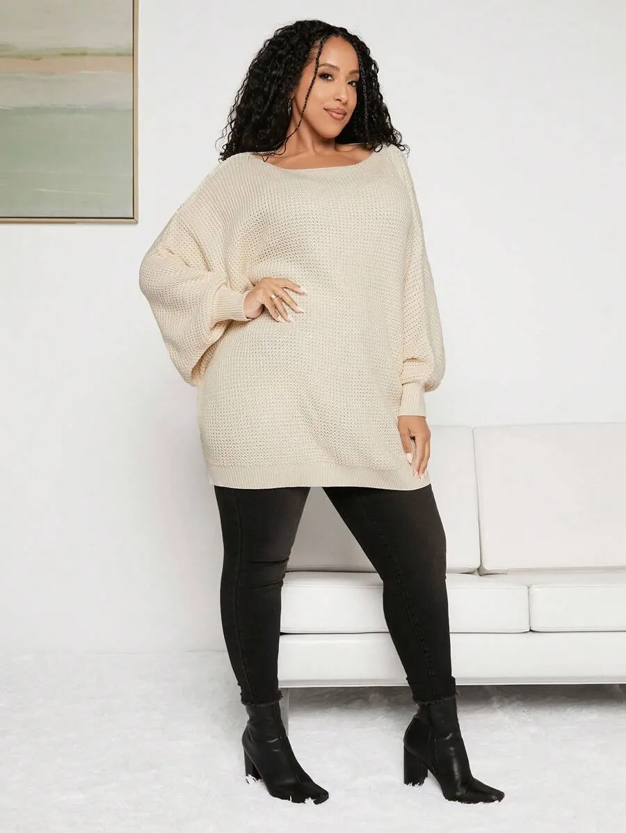 Elegant Casual Batwing Sleeve Sweater