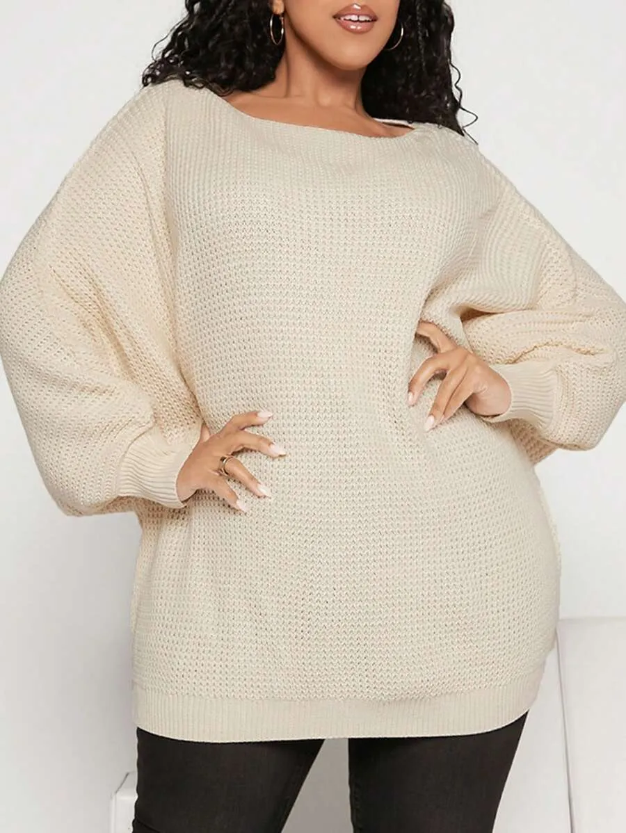 Elegant Casual Batwing Sleeve Sweater
