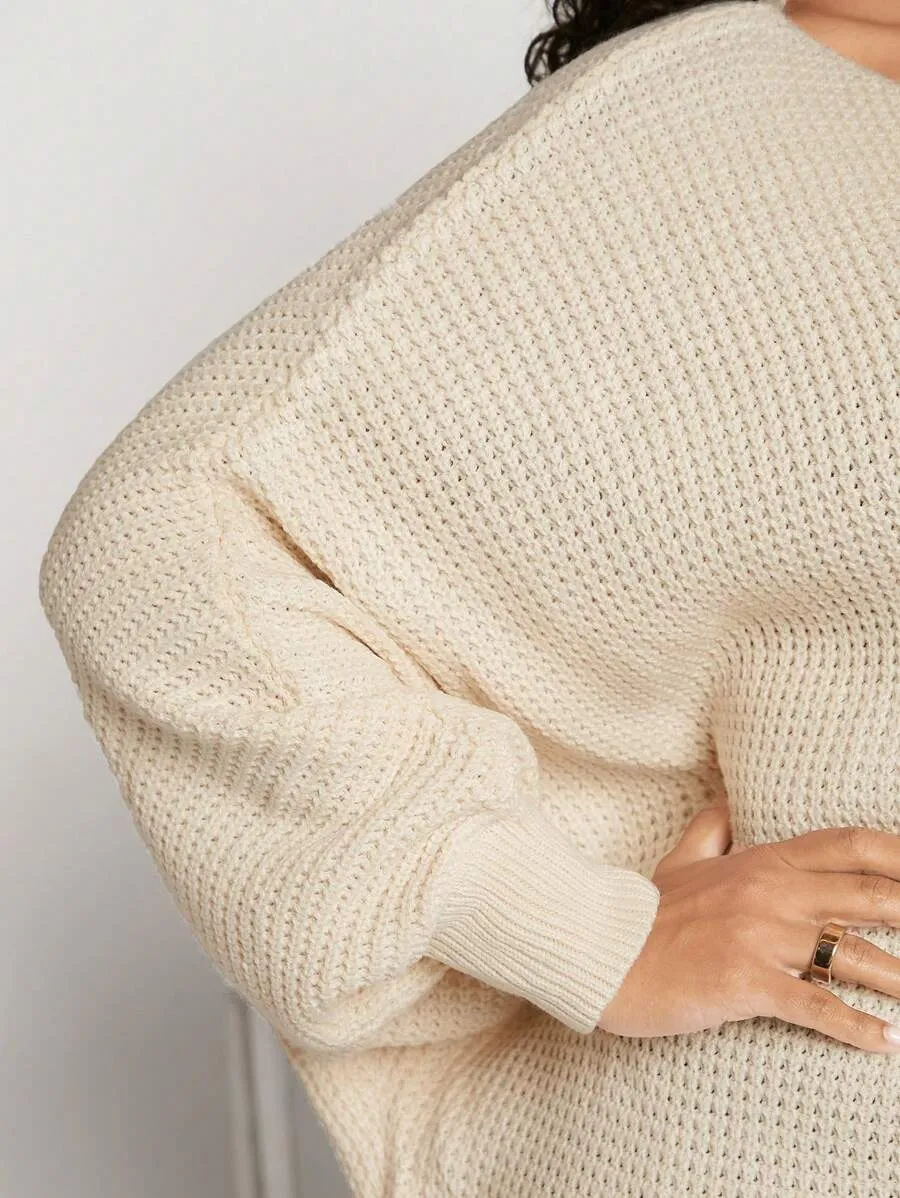 Elegant Casual Batwing Sleeve Sweater