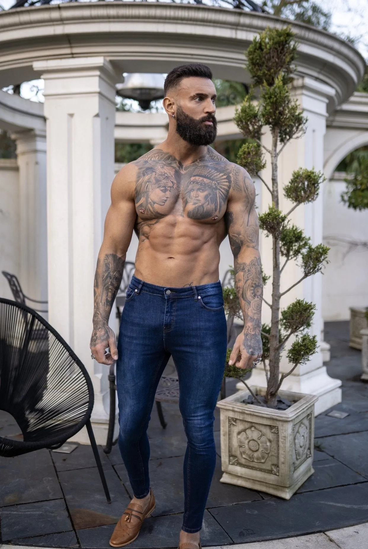 Father Sons Slim Stretch Denim Blue Ultra Tapered Ankle Jeans - FSM010
