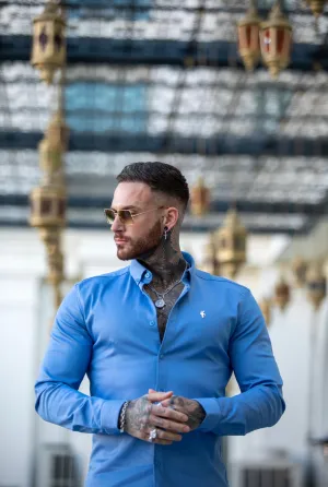 Father Sons Super Slim Stretch Light Blue Denim Long Sleeve with Metal Decal - FS843