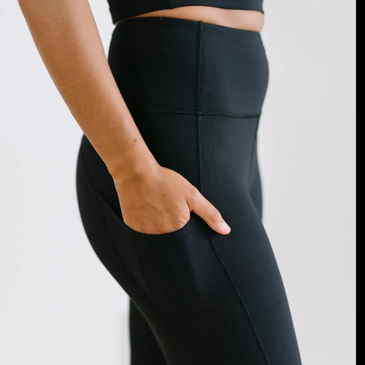 Inspire Leggings - Black Ribbed