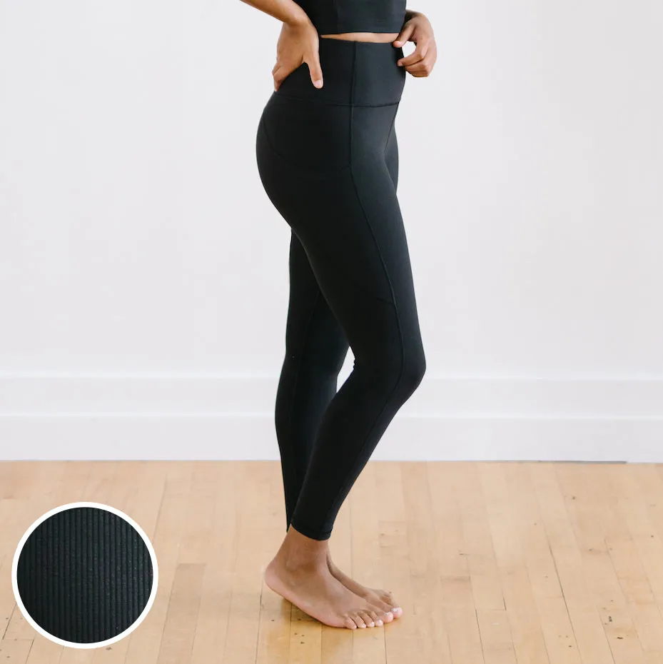 Inspire Leggings - Black Ribbed