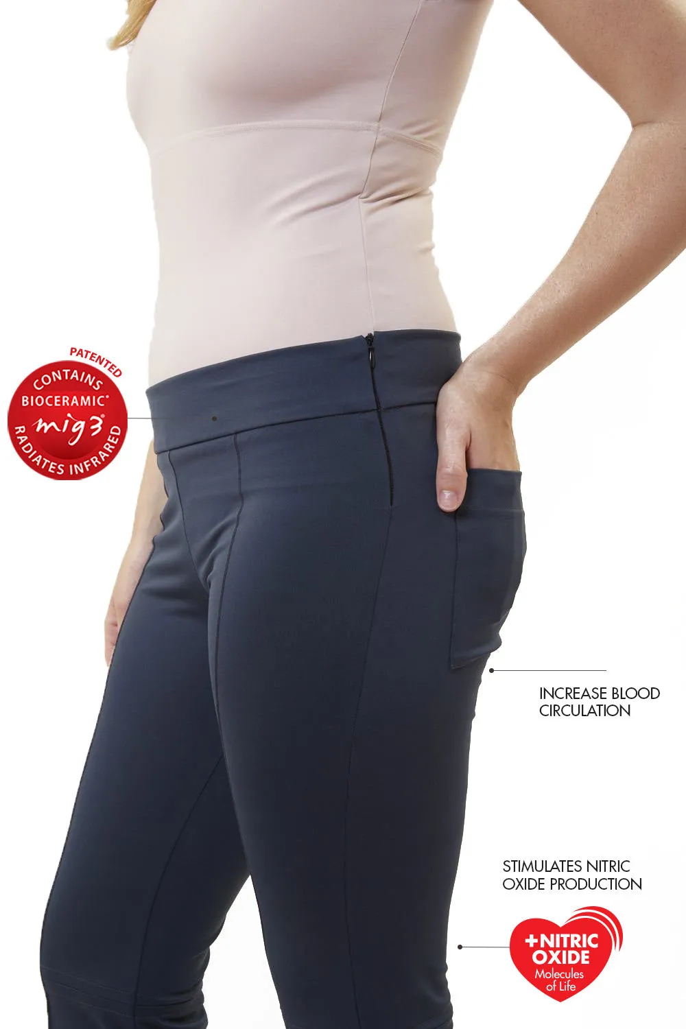 Invel® Active Woman's Flair “Straight” Pants with Bioceramic MIG3® Far-Infrared Technology