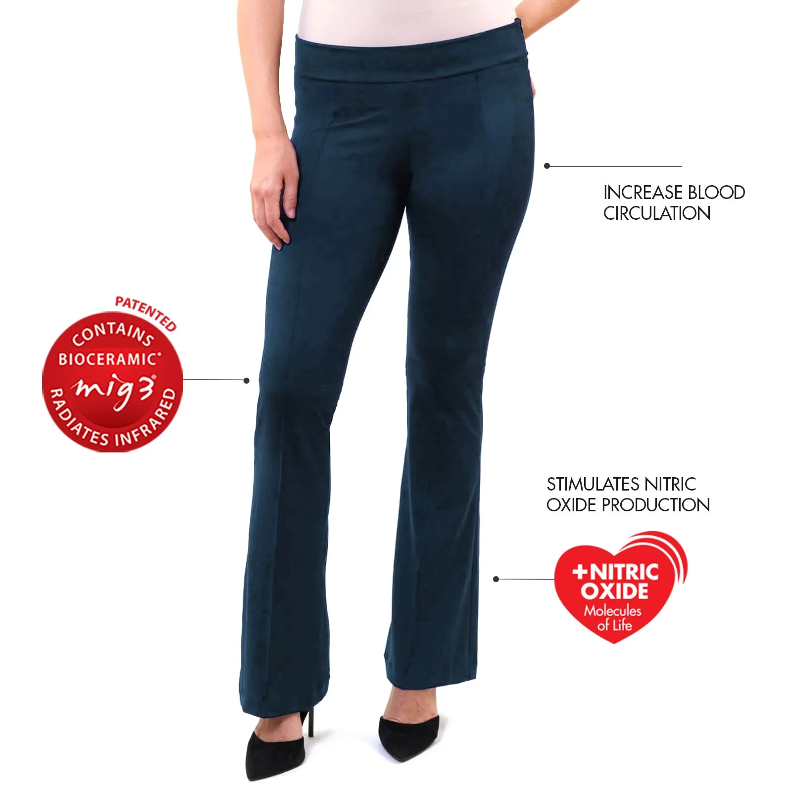 Invel® Active Woman's Flair “Straight” Pants with Bioceramic MIG3® Far-Infrared Technology